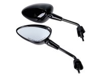 mirror set M8 short, black glossy for Vespa GTS HPE,...