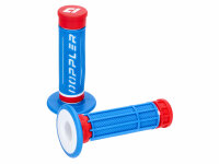handlebar rubber grip set Doppler Grip 3D blue / white / red