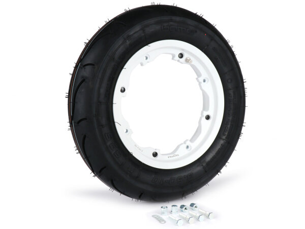 Wheel assembly-BGM Sport, tubeless, Lambretta- 3.50 - 10 inch TL 59S (reinforced) - Wheel assemblyrim 2.10-10 white