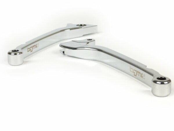 Pair of brake levers -BGM PRO Sport, long (165mm)- Vespa LX, LXV, S, Primavera 50-150, Sprint 50-150 - chrome