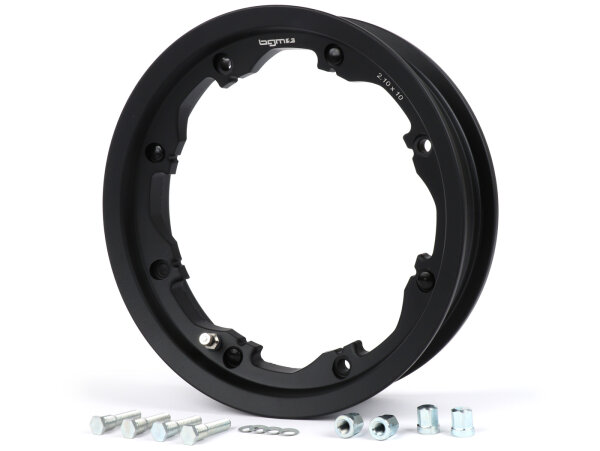 Wheel rim -BGM PRO, tubeless, 2.10-10 inch, aluminium- Lambretta LI (series 1-3), LI S, SX, TV (series 2-3) - matt black
