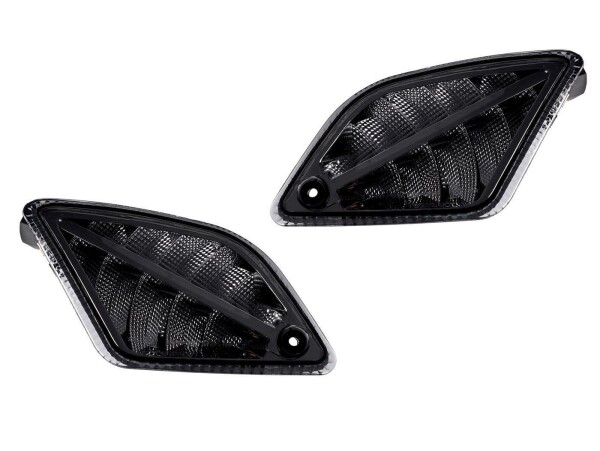 Pair of rear indicators -MOTO NOSTRA 2K22 (2019-) dynamic LED sequential light, with position light (E-mark)- Vespa GTS 125-300 HPE (2019-) - smoked