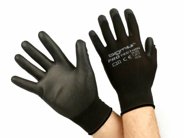 Work gloves - mechanics gloves - protective gloves -BGM PRO-tection- seamless knitted gloves, 100% nylon with polyurethan coating - size XXL (11)