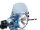 Windschutzscheibe mit verchromten Haltern Moto Nostra b=340mm, h=105mm Vespa PX80, PX125, PX150, PX200, LML 125/150 Star/Stella grau getönt