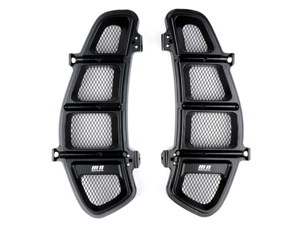 luggage compartment grille, ventilation grille set Moto Nostra black glossy for Vespa GT 250, GT L 125, 200, GTS 125, 150