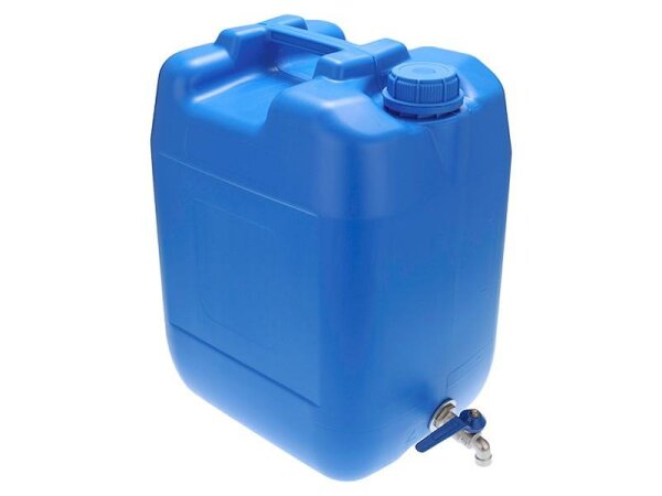 20L Wasserkanister mit Metallventil, blau