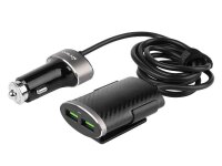 2x USB Ladegerät  12/24 V + 2x USB 5.1A Auto ID, an einem 100 cm Kabel mit Clip