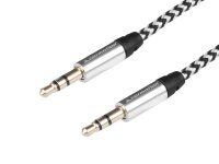 Audiokabel 300 cm, Mikrofasergeflecht, Klinke > Klinke (AUX 3,5 mm)