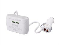 Dreifacher Zigarettenanzünder-Splitter 12/24V mit Schaltern + 2x USB QC3.0 + 2x USB 3.6A, Kabel 120 cm