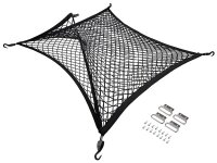 Elastisches Netz 80x60 cm, doppellagig mit Haken zur Befestigung im Kofferraum