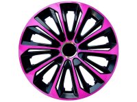 EXTRA STRONG Radkappen pink - schwarz 15", 4 Stk