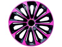 EXTRA STRONG Radkappen pink - schwarz 15", 4 Stk