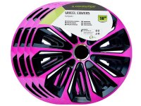 EXTRA STRONG Radkappen pink - schwarz 16", 4 Stk