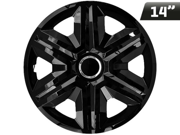 FAST Radkappen schwarz lackiert + Ring 14", 4 Stk