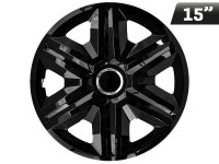 FAST Radkappen schwarz lackiert + Ring 15", 4 Stk