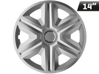 FAST silber lackierte Radkappen + 14" Ring, 4 Stk