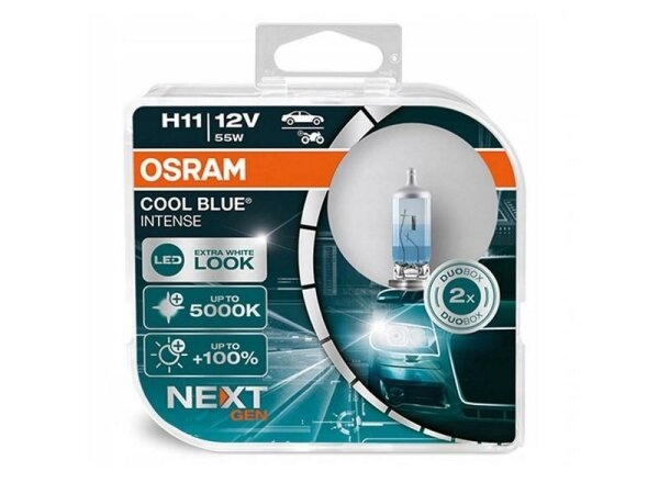 Glühlampen OSRAM H11 12V 55W PGJ19-2 Cool Blue Intense, Next Generation, +100%, 2 Stk