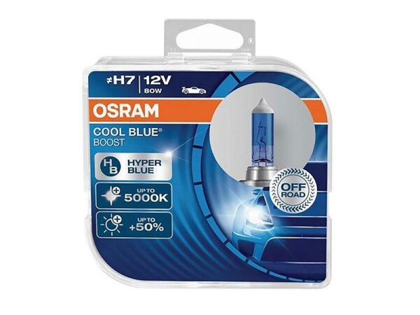 Glühlampen OSRAM H7 12V 80W PX26d Cool Blue Boost 5000K HyperBlue +50%, 2 Stk