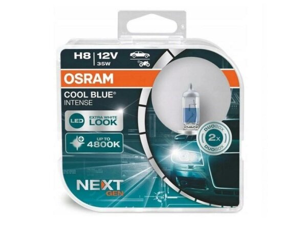 Glühlampen OSRAM H8 12V 35W PGJ19-1 Cool Blue Intense, Next Generation, +100%, 2 Stk