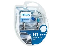 Glühlampen PHILIPS H1 12V 55W P14,5s + W5W 12V 5W W21x9,5d WhiteVision ultra