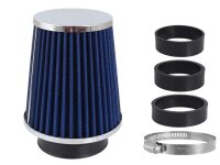 Konischer Luftfilter 120x130x90mm, blau/chrom, Adapter:...