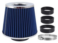 Konischer Luftfilter 155x130x120mm, blau/chrom, Adapter:...