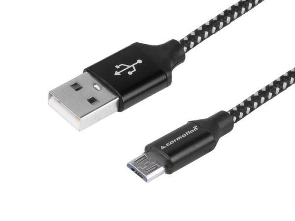 Lade- und Synchronisierungskabel, 300 cm, Mikrofasergeflecht, USB > Micro-USB