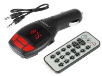 LCD-FM-MP3 Transmitter, SD/MMC-Slot, Bluetooth + A2DP, USB 1A