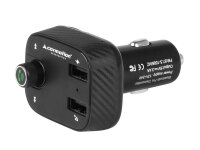 LED-FM-Transmitter + Freisprecheinrichtung + Voltmeter 8-30 V + 2x USB 3,4 A-Ladegerät