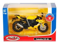 Modell 1:18 Yamaha YZF-R1, gelb