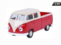 Modell 1:34, VW T1 Doppelkabine Pick Up Rot Creme...