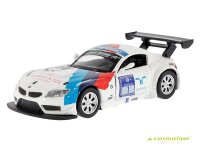 Modell 1:38 BMW Z4 GT3, weiß und blau