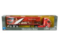 Modell 1:43, LKW Mercedes mit Auflieger, rot