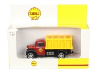 Modell 1:87, Shell Oldtimer-Lieferwagen mit offenem Anhänger