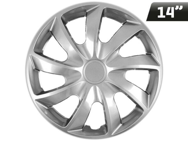 QUAD silber 14" Radkappen, 4 Stk