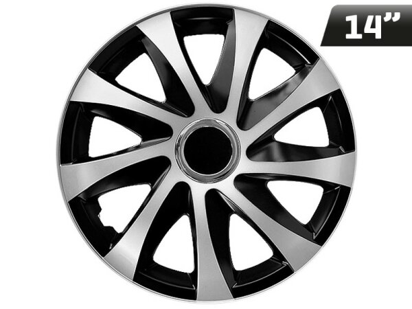 Radkappen DRIFT EXTRA silber - schwarz 14", 4 Stk