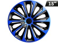 Radkappen STRONG DUOCOLOR blau - schwarz 15", 4 Stk