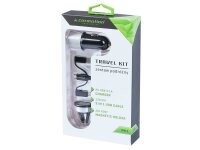 Reiseset: 2x USB 3.1A Ladegerät + 3in1 Kabel: Micro...