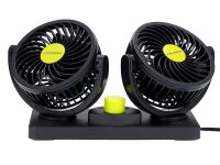 Rotationsventilator 12V/8W, Durchmesser 2x 10 cm, auf der Plattform