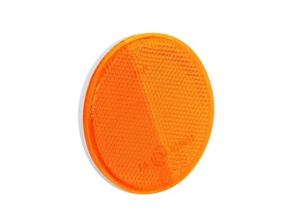 Runder Reflektor 75 mm mit Selbstklebeband, orange
