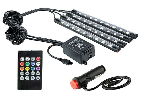 Streifen 9 LED 12V für Autoinnenbeleuchtung, 4 Stk