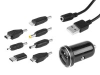 Universal-Ladegerät 2x USB 3.4A + Kabel 120 cm + 7 Tipps, schwarz