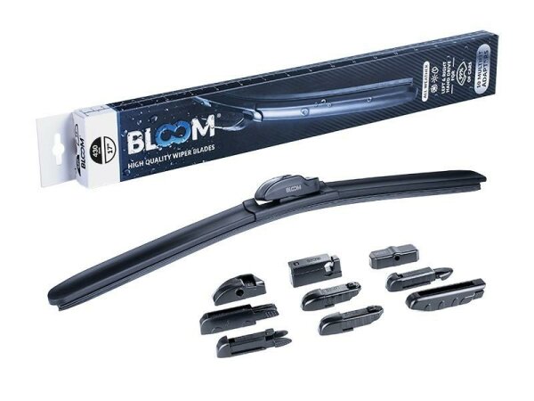 Wischerblatt BLOOM M10 430 mm / 17" rahmenlos, 10 Adapter