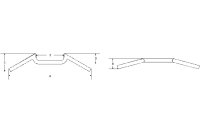FEHLING M-handlebar, 7/8 inch, 57.5 cm, chrome