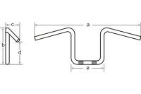FEHLING Z-bar, bent, 7/8 inch, 75cm, chrome