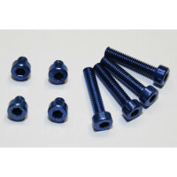Uni-Parts Aluminium screws set M4 blue anodized
