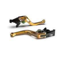 LSL Brake lever BOW R14, short, gold/green