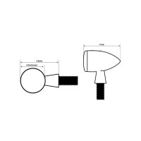 Uni-Parts Mini-Blinker, oval, schwarz