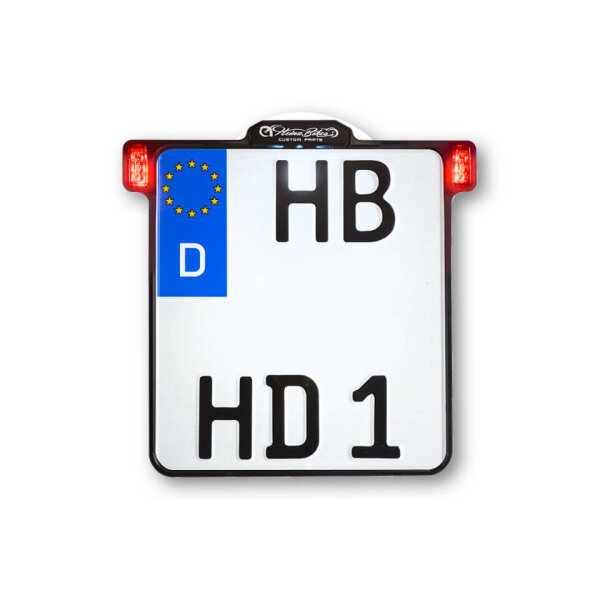 HeinzBikes ALL-INN 2.0 license plate holder with KNZ-illumination tail- & brakelight, chrome