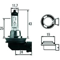 Uni-Parts H8 incandescent lamp 12V 35W PGJ 19-1